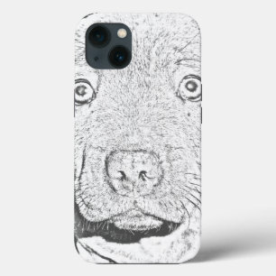 Staffordshire Puppy Pencil Drawing, iPhone 13 Case