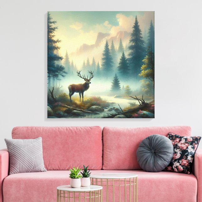 Stag Oil Pintura de Canvas (Insitu(Sala de estar))