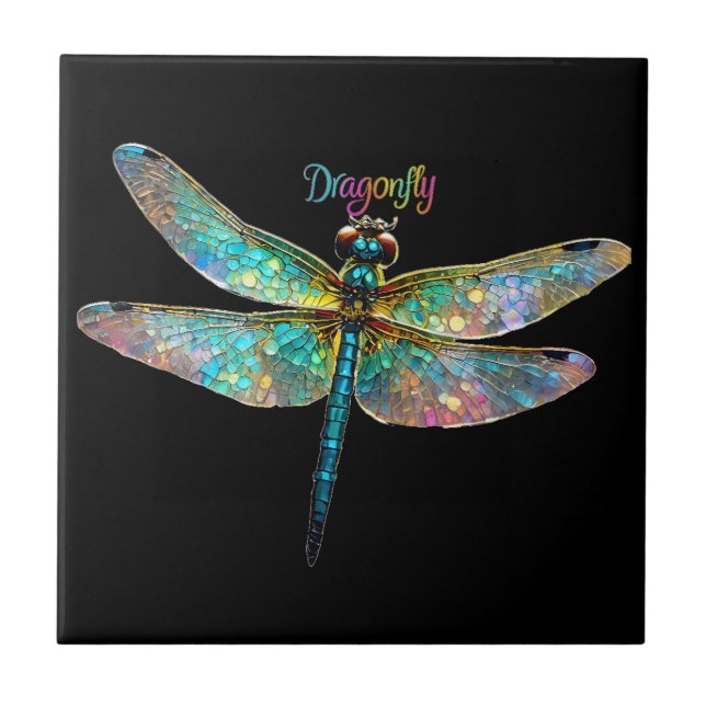 Stained Glass Colorful Dragonfly (Frente)