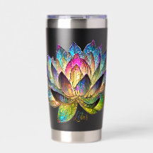 Stained Glass Colorful Lotus Flower