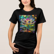 Stained Glass Vibrant Lotus Flower