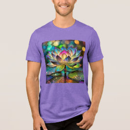 Stained Glass Vibrant Lotus Flower