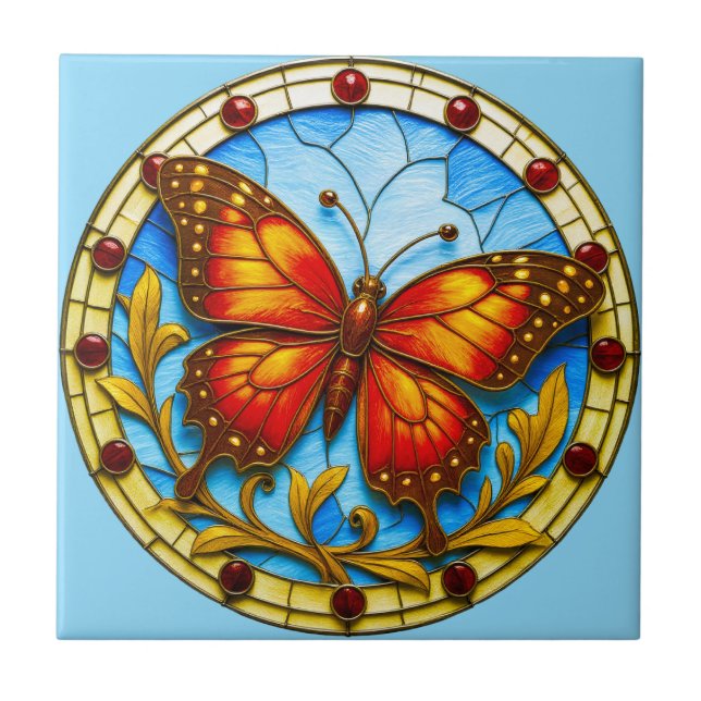 Stained glass window butterfly (Frente)