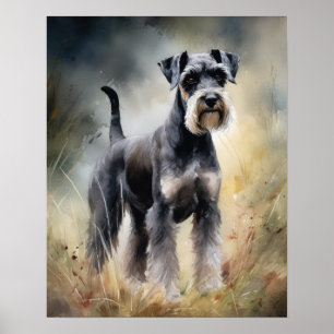 Standard Schnauzer Dog Art Impressão Poster