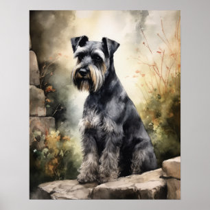 Standard Schnauzer Dog Art Impressão Poster