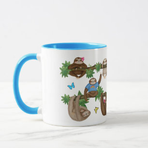 Stanley Sloth azul "desfrutando uma caneca preguiç