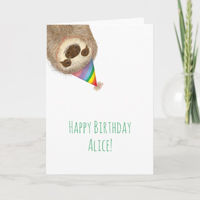 Stanley sloth personalizou o cartão de aniversário (Frente)