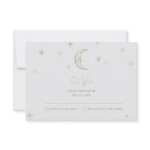 Star and Moon Celestial Wedding RSVP Card