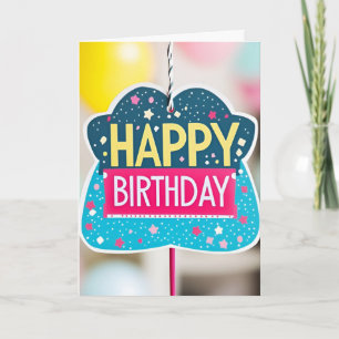 Star & Dots - Sinal de Aniversário Feliz Cartão de