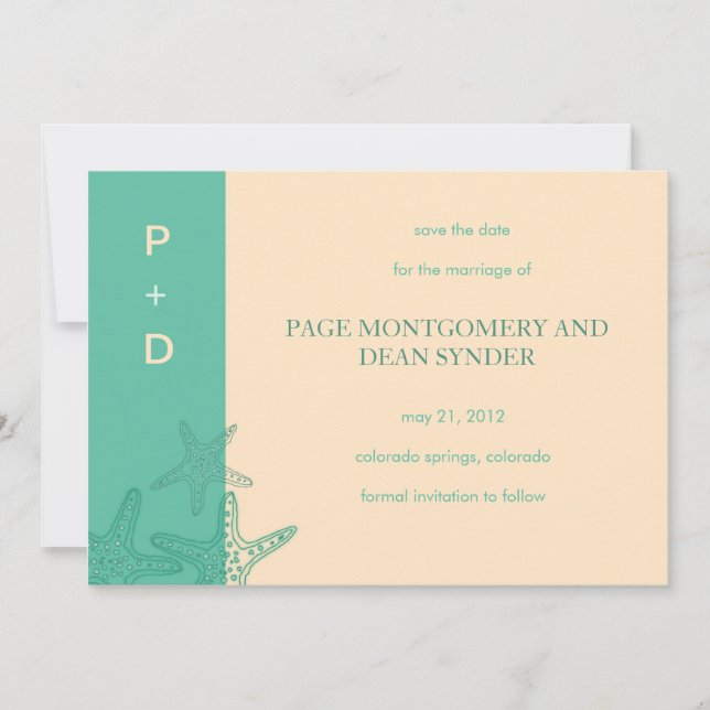 Star Fishes - cartões salve a data (Frente)