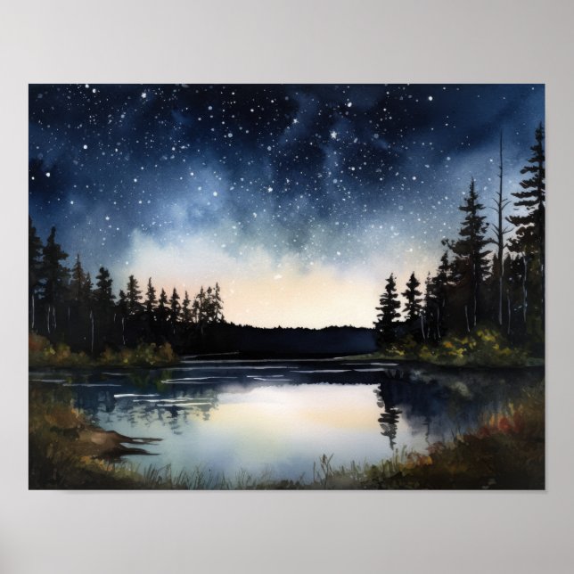 Star Lake Painting Art Impressão Poster (Frente)