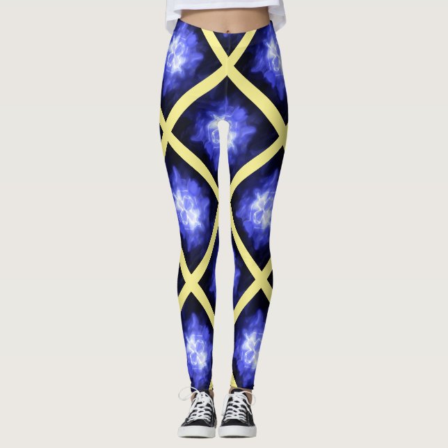 Star Light Star Bright Yellow Blue Leggings (Frente)