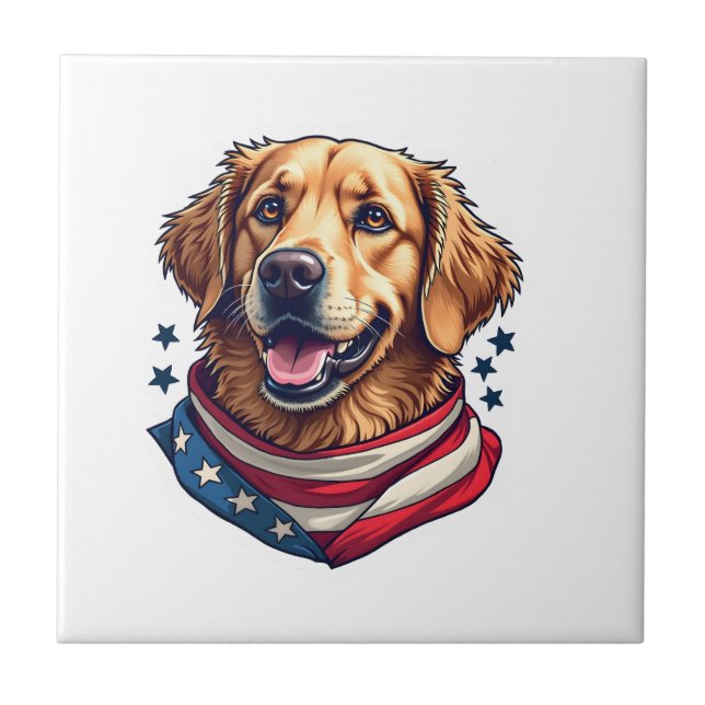 Star Spangled Golden Retriever Vintage Tee (Frente)