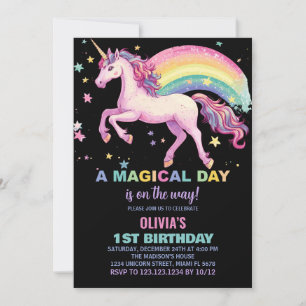 Star Unicorn - Convites de Aniversário do Arco Arc