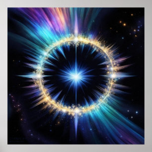 Starbright AI Fantasy Digital Art Impressão Surrea