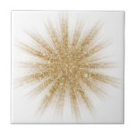 Starburst Dourado do Solteiro moderno<br><div class="desc">Design moderno apresenta uma explosão de estrelas dourada da bateria do solteiro em um fundo branco. Design simples e limpo moderno. Crie seu próprio azulejo personalizado carregando uma nova imagem ou use o botão "mensagem" para entrar em contato com o designer para obter ajuda. Para criar o seu próprio design:...</div>