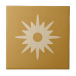 Starburst Moderno do Século médio | Ochre Dourado<br><div class="desc">Médio moderno do século com inspiração de design com um solteiro vintage retro starburst sobre um fundo de ouro ocre. Design simples e limpo moderno. Crie seu próprio azulejo personalizado carregando uma nova imagem ou use o botão "mensagem" para entrar em contato com o designer para obter ajuda. Para criar...</div>