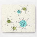 Starbursts atômico icónico Mousepad<br><div class="desc">Este teste padrão atômico icónico de Starbursts Mousepad (letras grandes) caracteriza starbursts atômicos icónicos. Isso é direito! A velha escola, o fundo colorido de creme com salpicos do ouro é o contexto perfeito para a turquesa vibrante, o aipo reconfortante, e os círculos coloridos do verde kitschy da pera. Os pontos...</div>