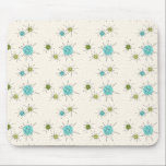 Starbursts atômico icónico Mousepad<br><div class="desc">Este teste padrão atômico icónico de Starbursts Mousepad caracteriza starbursts atômicos icónicos. Isso é direito! A velha escola, o fundo colorido de creme com salpicos do ouro é o contexto perfeito para a turquesa vibrante, o aipo reconfortante, e os círculos coloridos do verde kitschy da pera. Os pontos da cor...</div>