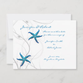 Starfish Azul e Silver Coral Salve o Cartão de Dat