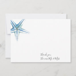 Starfish Azul Obrigado Cartão de Nota de Papelaria