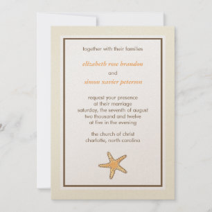 Starfish — cartão de convite de casamento