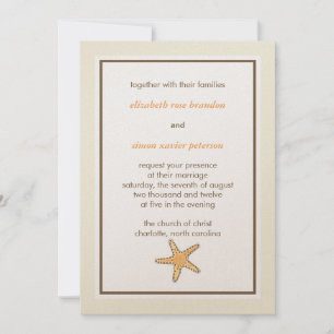 Starfish — cartão de convite de casamento