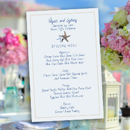 Starfish Casal Beach Weding Menu Modelo