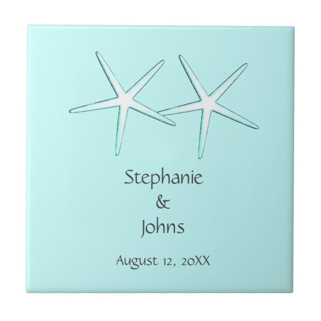 Starfish Casal Branco Teal White Presente Favorito (Frente)