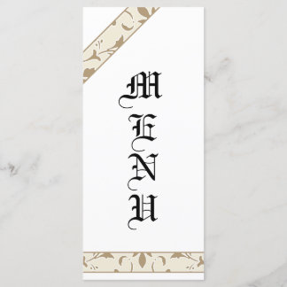 Starfish, Cinza branca, Menu Casamento tema damasc