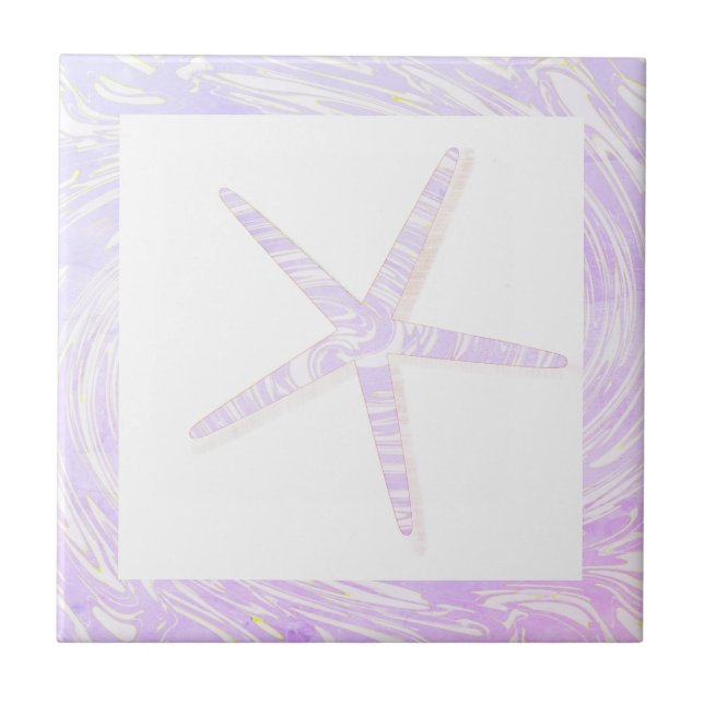 Starfish Coaster Beach Pink Purple White Náutico (Frente)