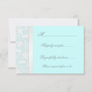 Starfish e Seashells Beach Wedding RSVP Card