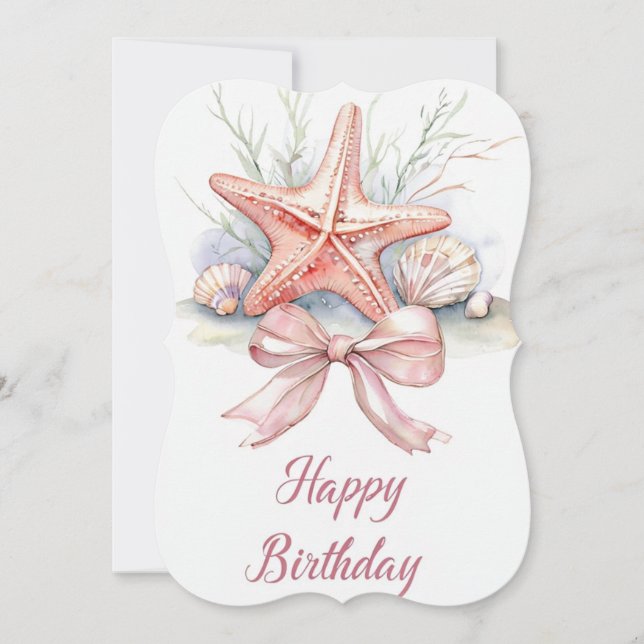Starfish Elegante E Cartão De Aniversário Para Cap (Frente)