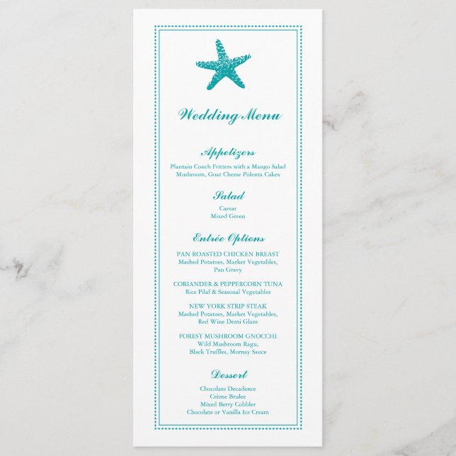 Starfish Graceful | Menu Casamento (Frente)