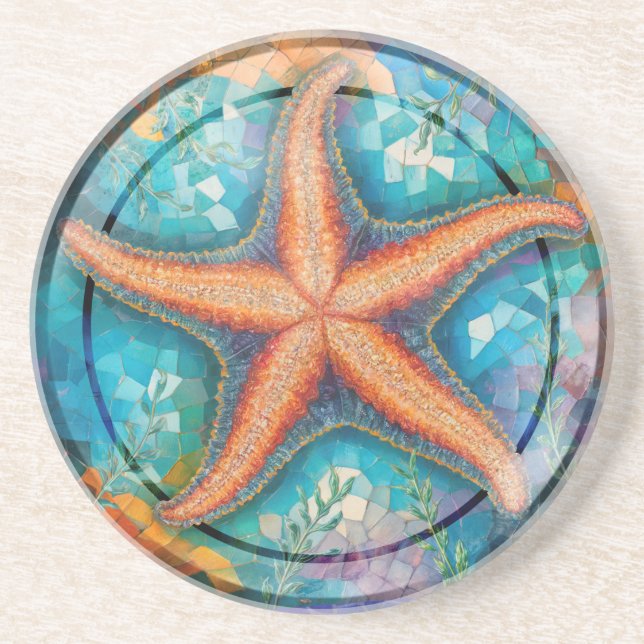 Starfish Mosaico, Porta copos Sandstone Round (Frente)