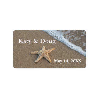 Starfish nas etiquetas de praia para a noiva DIY