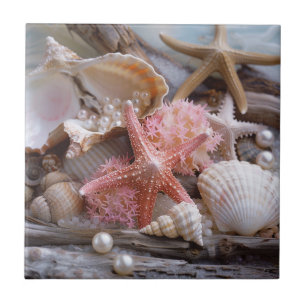 Starfish Pearls Seashells Driftwood Beach