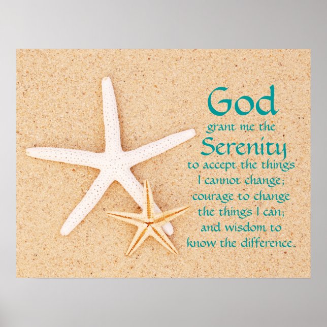 Starfish Serenity Prayer Poster (Frente)