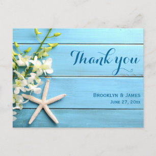 Starfish Weding Obrigado Cartões Postais Com Orquí