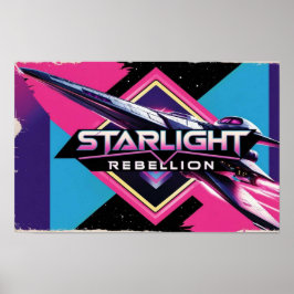 Starlight Rebellion Retro Pop Cultura Poster de 80