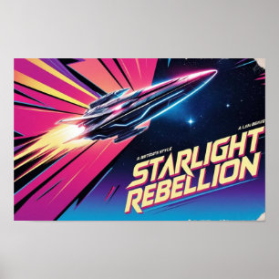 Starlight Rebellion Retro Pop Cultura Poster de 80