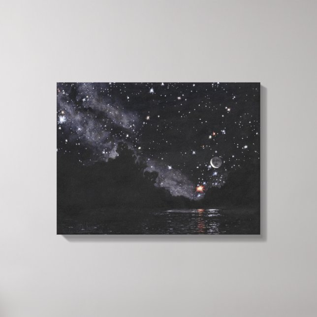 Starlit River Aguardando Scorpio: Canvas Descortad (Frente)
