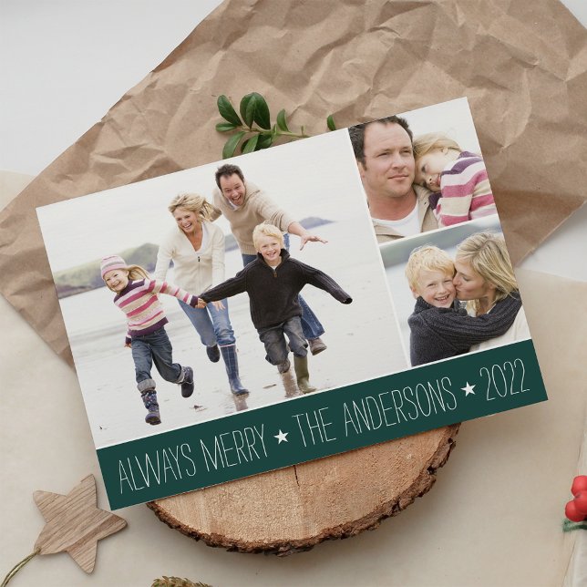 Starred | Cartão de Colagem de Fotos de Feriado (Criador carregado)