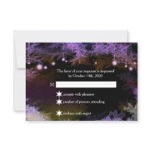 Starry Evening Forest Purple Weding RSVP
