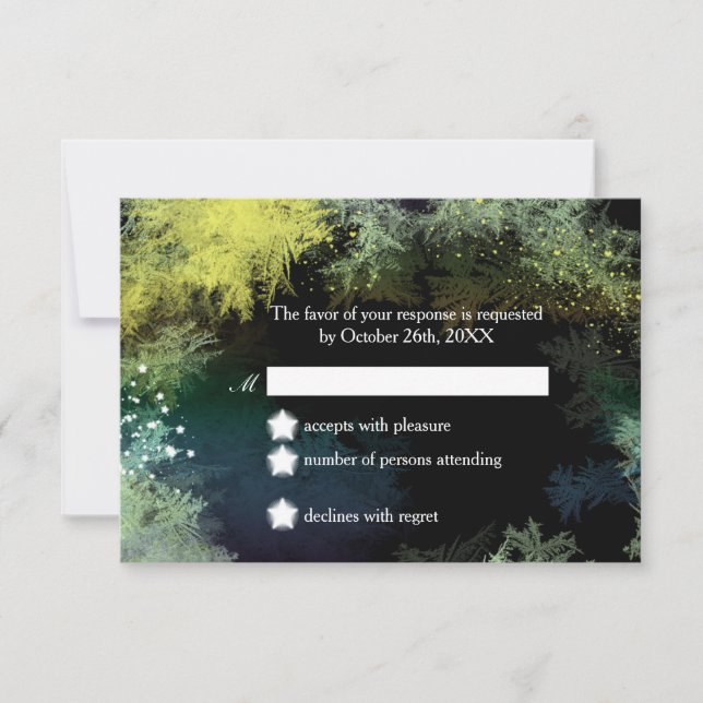 Starry Forest Wonderland Wedding RSVP (Frente)