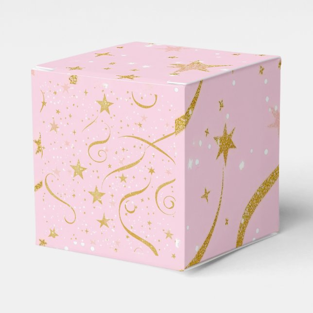 Starry Gift - Caixa com Cubo Estelar Rosa e Dourad (Frente)