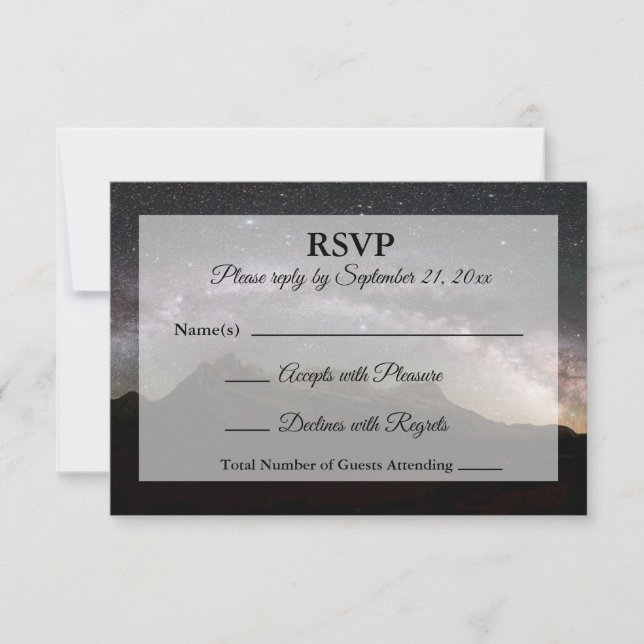 Starry Mountain Sky Wedding RSVP (Frente)