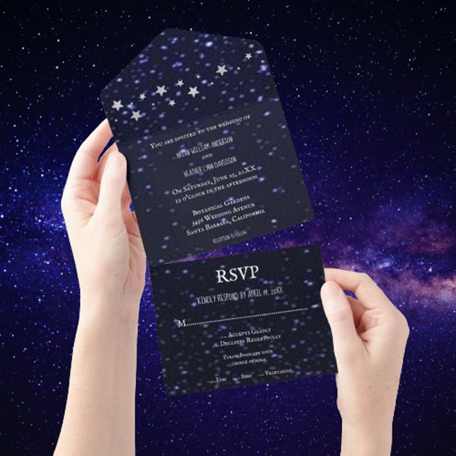 Starry Night All in One Convite de casamento (Starry Night All in One Wedding Invite)