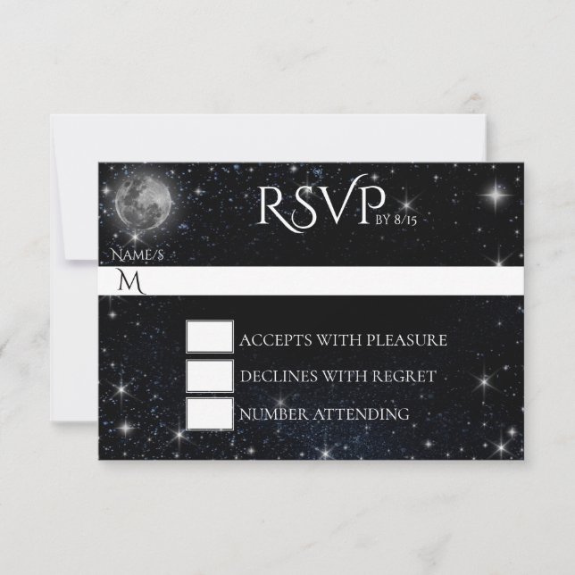 Starry Night com a placa RSVP da Lua (Frente)
