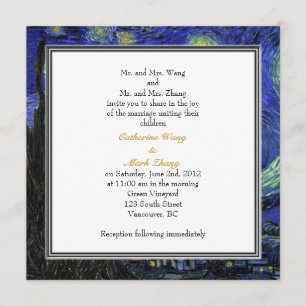 Starry Night, famoso convite para casamento de art